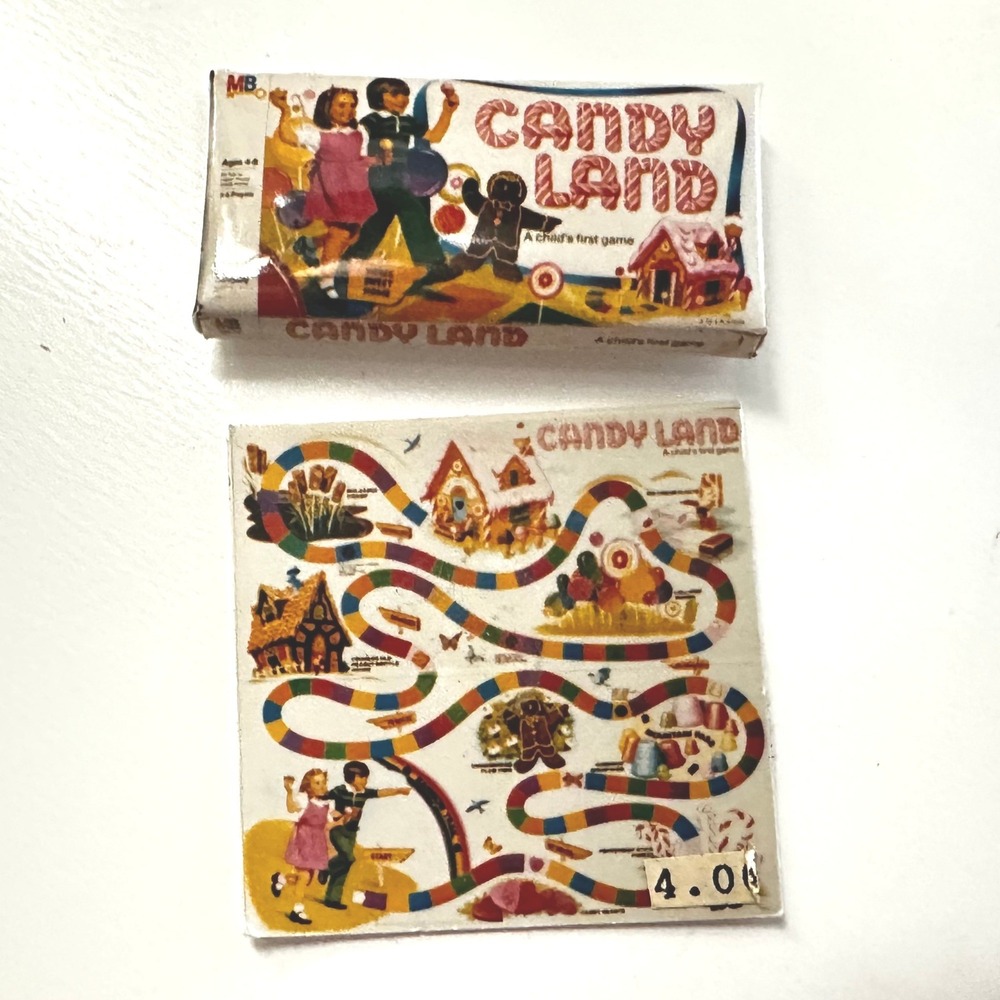 Miniature Retro Candy Land Game Box and Boardgame Doll House 1:12 Scale